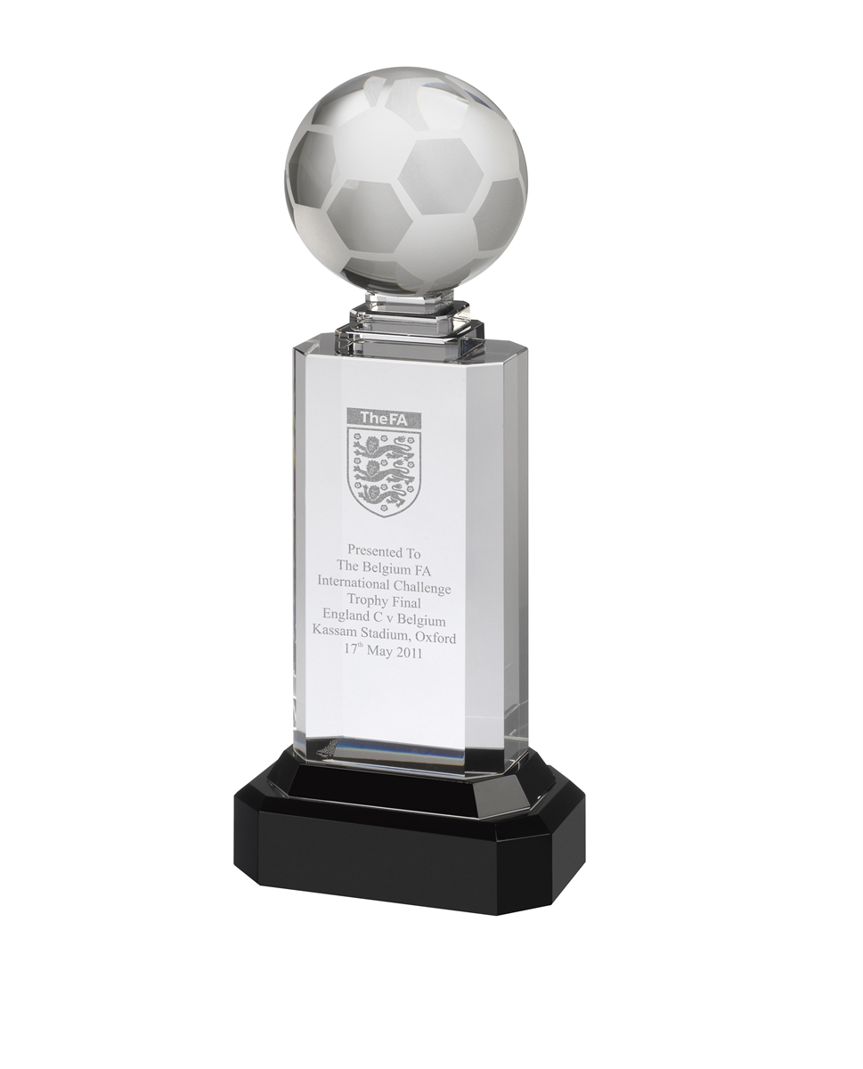 AC95 Engraved Crystal Football Award